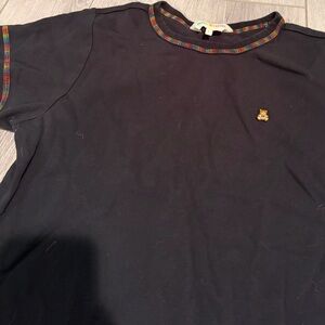 Teddy Fresh Black Tee with Rainbow Collar